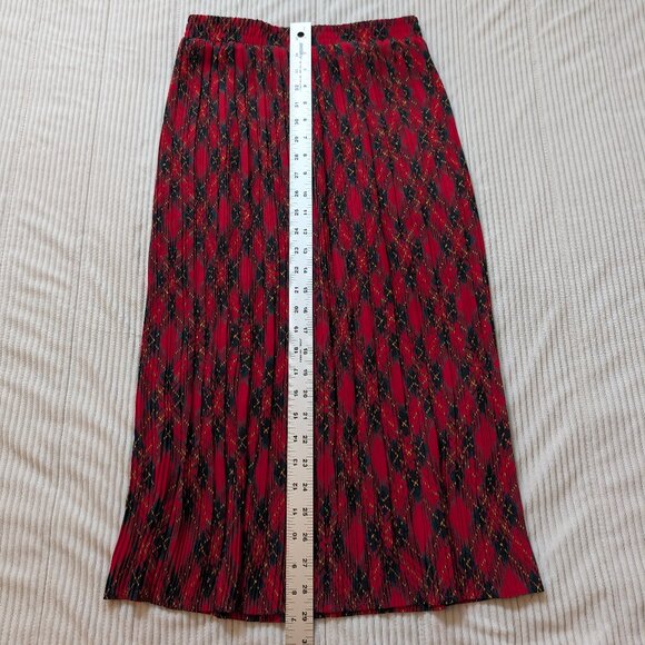 VINTAGE 1980s Koret tiny accordion pleated red plaid lightweight skirt EUC - Picture 5 of 8